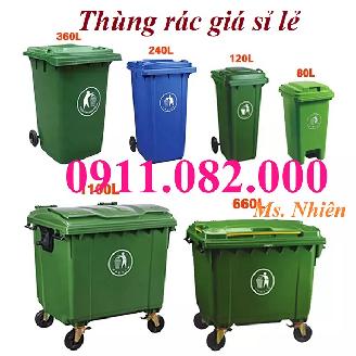  Sỉ giá rẻ số lượng thùng rác 120L 240L 660L giá rẻ tại cần thơ- thùng rác nhựa- lh 0911082000