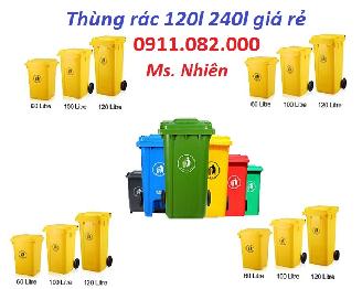 Sỉ lẻ thùng rác đạp chân giá rẻ- hạ giá thùng rác 120l 240l 660l giá rẻ tại tiền giang- lh 091108200