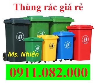  Sỉ lẻ thùng rác giá rẻ tại khánh hoà- thùng rác 120L 240L màu vàng, xanh- lh 0911082000