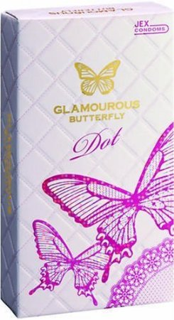 Jex Glamourous Butterfly Dot, bao cao su siêu gai nổi với 1350 hạt gai (hộp 8c)