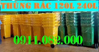 Thùng rác 120 lít y tế màu vàng giá rẻ tại cần thơ- lh 0911082000 Nhiên