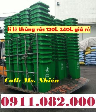 Thùng rác 120 lít 240 lít giá rẻ tại sóc trăng- thùng rác môi trường giá khuyến mãi-lh 0911082000