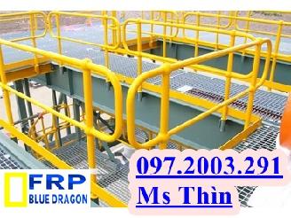 Lan can, tay vịn - Handrail FRP cho hồ xử lý nước thải 