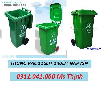 Chuyên phân phối sll thùng rác 120lit nắp kín