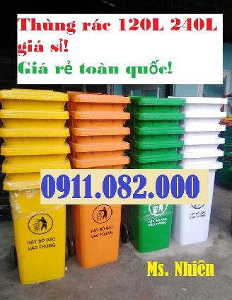 Nơi bán thùng rác 240 lít giá rẻ tại hậu giang- thùng rác môi trường siêu rẻ- lh 0911.082.000