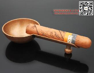 Gạt tàn xì gà Jifeng 075, gỗ kết hợp kim loại, 1 điếu
