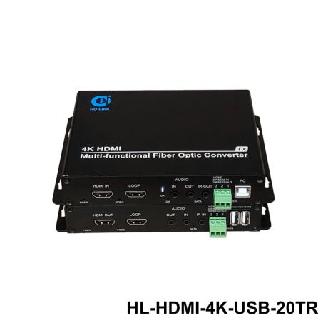 Bộ kéo dài HDMI sang quang 4K kèm cổng USB HL-HDMI-4K-USB-20TR