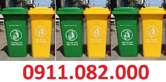 Nơi cung cấp thùng rác nhựa 120 lít 240 lít giá rẻ tại bình dương- thùng rác 3 ngăn- lh 0911082000