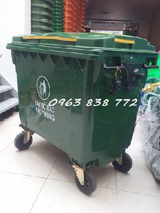 Thùng rác công nghiệp 660L nhựa - thùng rác giá rẻ - Call 0963 838 772