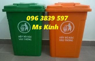 Chuyên bán thùng rác nhựa 90 lít nắp kín, thùng rác nhựa công cộng giá sỉ - 096 3839 597 Ms Kính