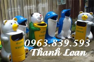 Thùng rác hình thú, thùng rác chim cánh cụt, thùng rác cá heo, gấu trúc / 0963.839.593 Ms.Loan