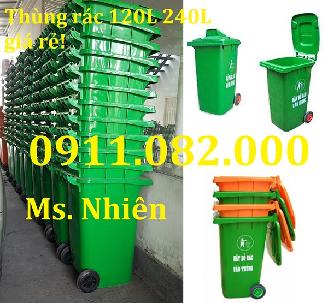 Chuyên cung cấp thùng rác 240 lít giá rẻ Trà vinh- lh 0911.082.000